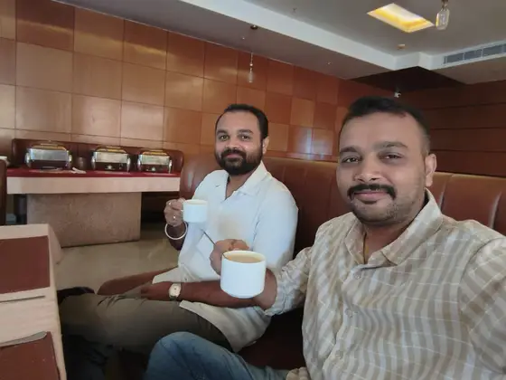 Working breakfast with the Dalmia Synthetics owner