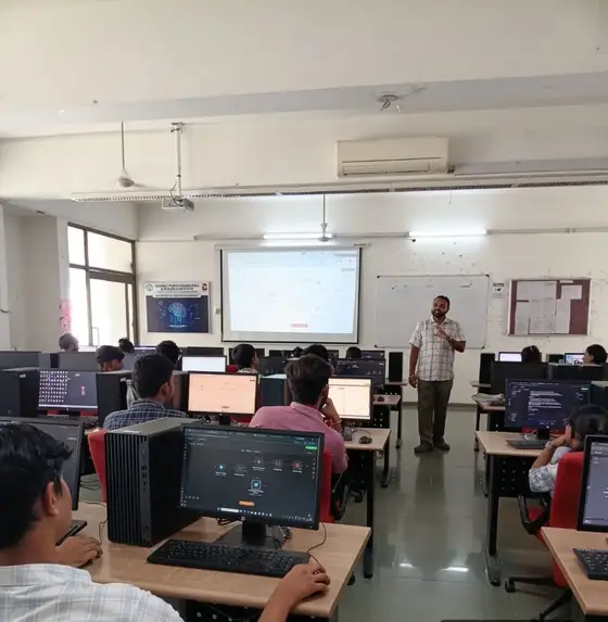 Students building AI projects in the GTU ITR lab