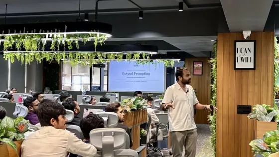 Anand presenting the Beyond Prompting discovery briefing at Impero IT Services